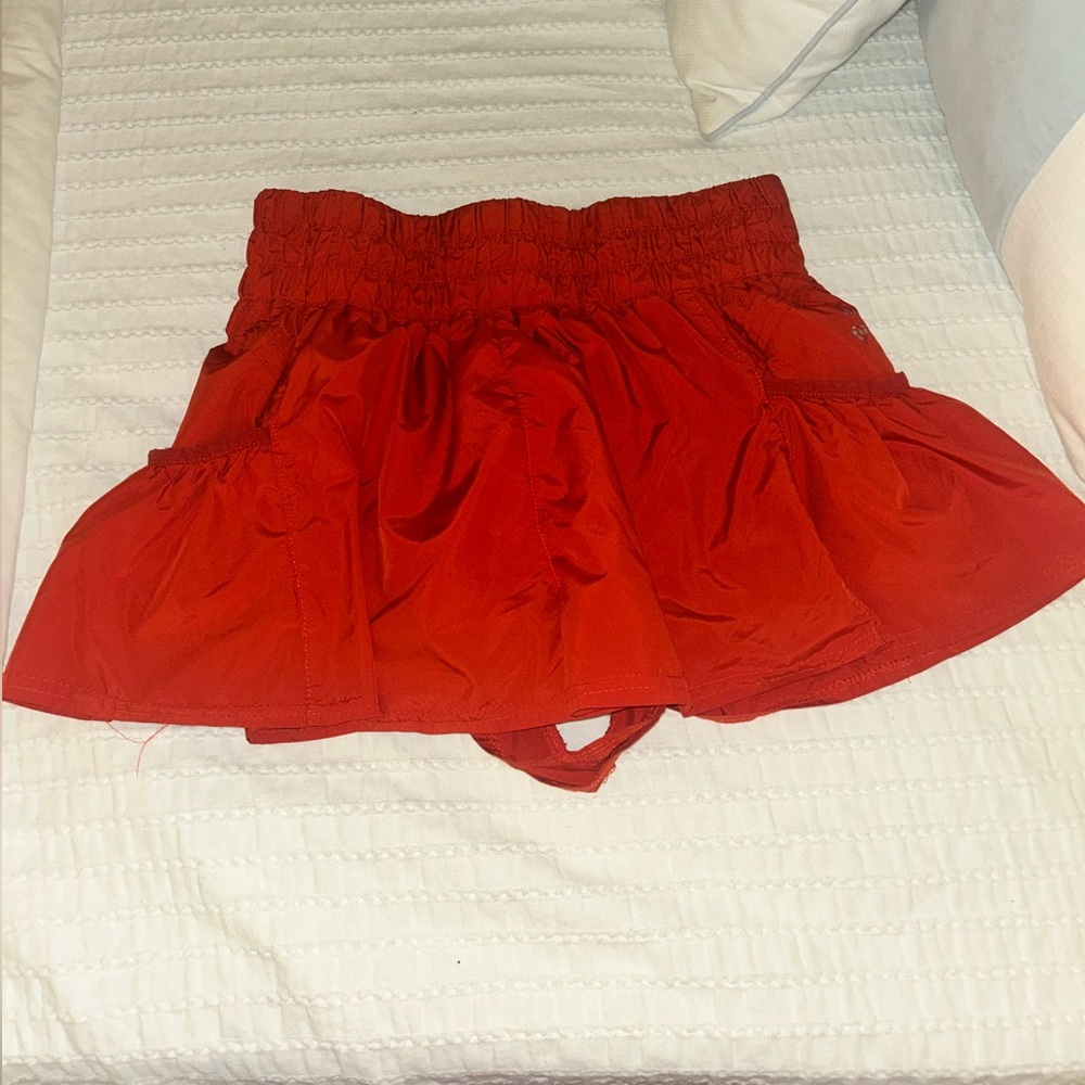 Free People Red Get your flirt on shorts